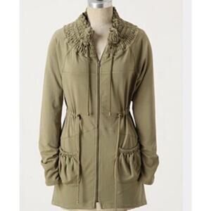 Anthropologie Iris & Navy Green Anorak Jacket